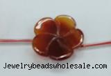 CFG19 15.5 inches 24mm carved flower natural red agate beads