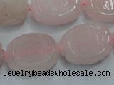 CFG206 15.5 inches 18*25mm carved oval rose quartz gemstone beads