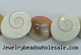 CFG22 15.5 inches 16*18mm carved flower shell gemstone beads