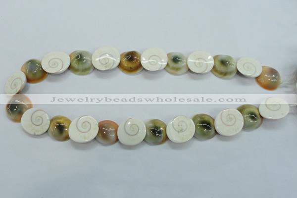 CFG22 15.5 inches 16*18mm carved flower shell gemstone beads