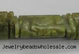 CFG224 15.5 inches 20*38mm carved flat column Korean jade beads