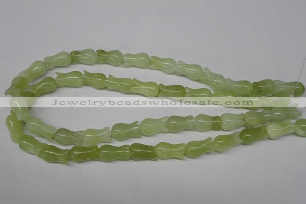 CFG237 15.5 inches 10*17mm carved flower New jade gemstone beads