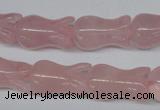 CFG238 15.5 inches 12*20mm carved flower rose quartz beads