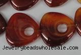 CFG276 15.5 inches 25*25mm carved triangle red agate beads