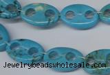 CFG291 15.5 inches 12*18mm carved oval turquoise beads