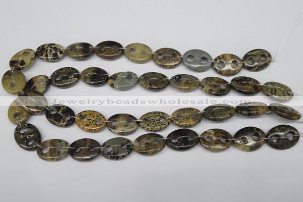 CFG297 15.5 inches 15*20mm carved oval artistic gemstone beads