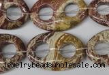 CFG309 15.5 inches 20*30mm carved oval dyed stripe jasper beads