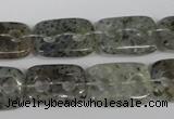 CFG323 15.5 inches 15*20mm carved rectangle moss quartz beads