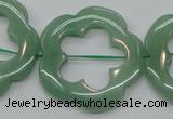 CFG40 15.5 inches 35mm carved flower green aventurine jade beads