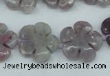 CFG454 15.5 inches 20mm carved flower lilac jasper beads