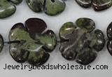 CFG460 15.5 inches 24mm carved flower dragon blood jasper beads