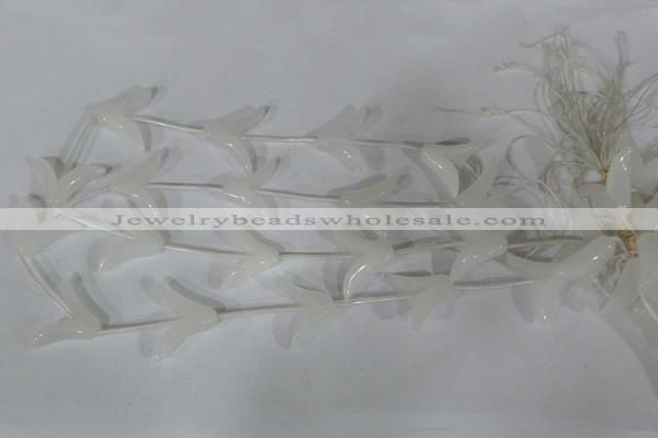 CFG502 15.5 inches 20*26mm carved flower white jade beads