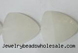 CFG525 15.5 inches 25*25mm carved triangle white jade beads