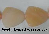 CFG526 15.5 inches 25*25mm carved triangle pink aventurine beads