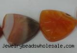 CFG528 15.5 inches 25*25mm carved triangle agate gemstone beads