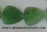 CFG531 15.5 inches 25*25mm carved triangle green aventurine beads