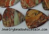 CFG533 15.5 inches 25*25mm carved triangle brecciated jasper beads