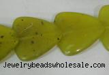 CFG537 15.5 inches 25*25mm carved triangle Korean jade beads