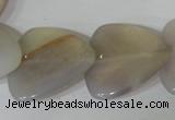 CFG538 15.5 inches 25*25mm carved triangle grey agate beads