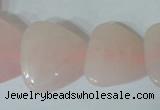 CFG539 15.5 inches 25*25mm carved triangle rose quartz beads