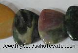 CFG540 15.5 inches 25*25mm carved triangle Indian agate beads