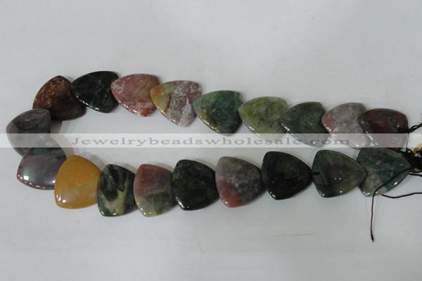 CFG540 15.5 inches 25*25mm carved triangle Indian agate beads