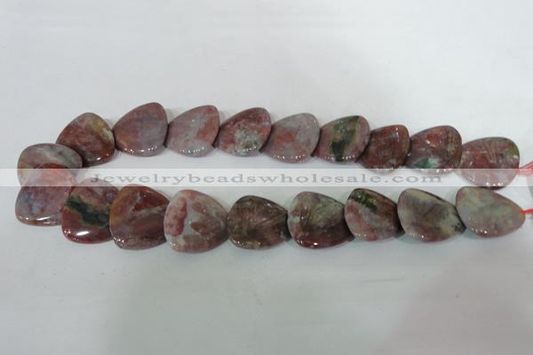 CFG541 15.5 inches 25*25mm carved triangle Indian agate beads