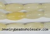 CFG552 15.5 inches 8*20mm carved rice yellow aventurine beads