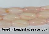 CFG553 15.5 inches 8*20mm carved rice rose quartz beads