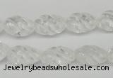 CFG56 15.5 inches 10*16mm carved rice white crystal gemstone beads