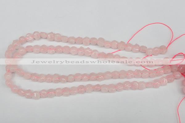 CFG58 15.5 inches 8*10mm carved pig-shaped rose quartz beads