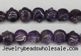 CFG59 15.5 inches 8*10mm carved pig-shaped amethyst gemstone beads