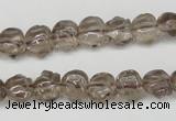 CFG60 15.5 inches 8*10mm carved pig-shaped smoky quartz beads