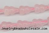 CFG64 15.5 inches 10*16mm carved calabash rose quartz beads