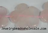 CFG653 15.5 inches 30mm carved flower rose quartz beads