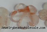 CFG659 15.5 inches 30mm carved flower pink quartz beads