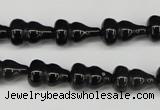 CFG67 15.5 inches 10*15mm carved calabash obsidian gemstone beads