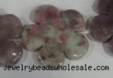 CFG692 15.5 inches 30mm carved flower lilac jasper beads