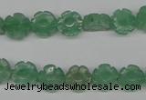 CFG70 15.5 inches 10mm carved flower green aventurine beads