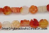 CFG71 15.5 inches 10mm carved flower agate gemstone beads