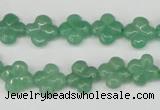 CFG74 15.5 inches 11*11mm carved flower green aventurine beads