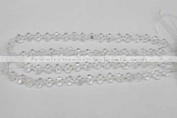 CFG75 15.5 inches 11*11mm carved flower white crystal beads