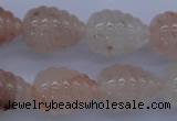 CFG750 15.5 inches 15*20mm carved teardrop natural pink quartz beads