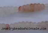 CFG752 15.5 inches 10*30mm carved rice natural pink quartz beads