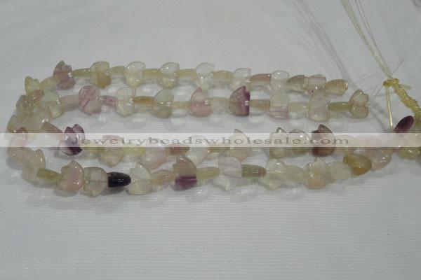 CFG765 15.5 inches 10*15mm carved animal fluorite gemstone beads