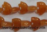 CFG771 15.5 inches 10*15mm carved animal red aventurine beads