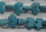 CFG773 15.5 inches 10*15mm carved animal synthetic turquoise beads