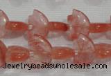 CFG785 15.5 inches 10*15mm carved animal cloudy quartz beads