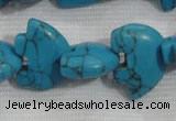 CFG793 12.5 inches 14*18mm carved animal synthetic turquoise beads