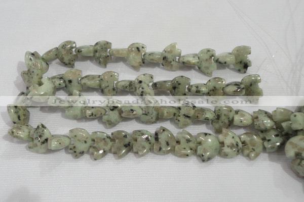 CFG809 12.5 inches 14*18mm carved animal sesame jasper beads